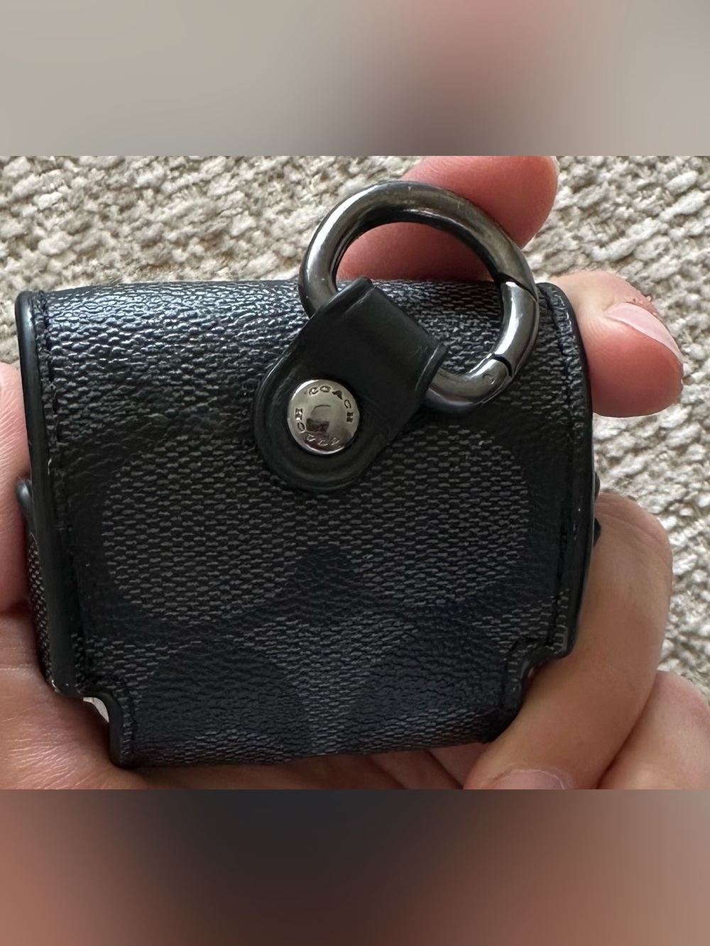 Coach Signature Canvas AirPods Case Bag Charm Keychain 🖤 - Picture 3 of 4